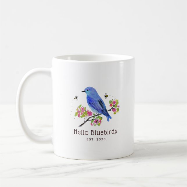 Taza De Café Mug de Bluebirds - Blanco (Izquierda)
