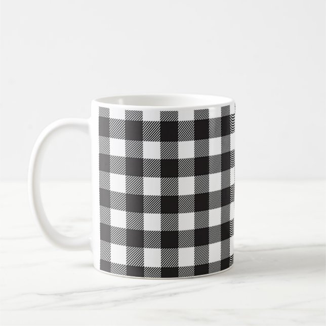 Taza De Café Mug de búfalo negro y blanco (Izquierda)
