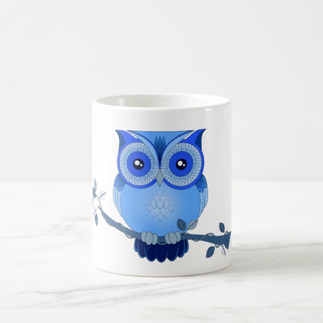 Taza De Café Mug. de búho azul (Centro)