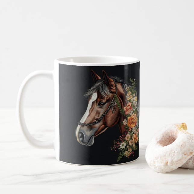 Taza De Café Mug de caballos única: regalo perfecto para los am (Con donut)