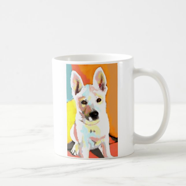 Taza De Café Mug de cachorro de pastor blanco (Derecha)
