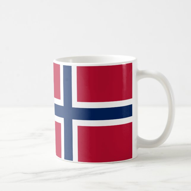Taza De Café Mug de café cerámico con bandera de Noruega (Derecha)