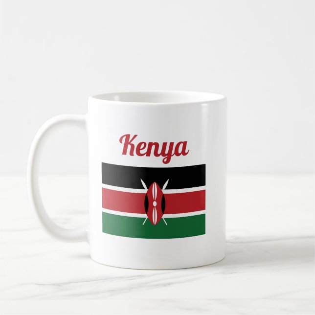 Taza De Café Mug de café de la bandera de Kenia (Izquierda)