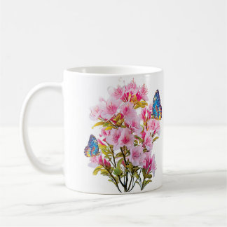 Taza De Café Mug de café de mariposa florece