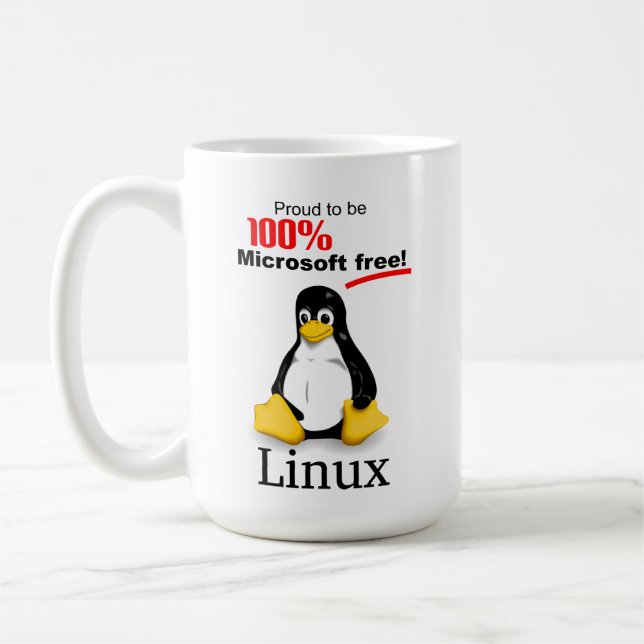 Taza De Café Mug de café grande de Linux (derecha) - Microsoft  (Izquierda)
