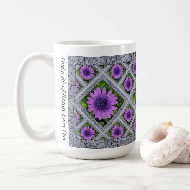 Taza De Café Mug de café inspirador con daisianos africanos (Con donut)