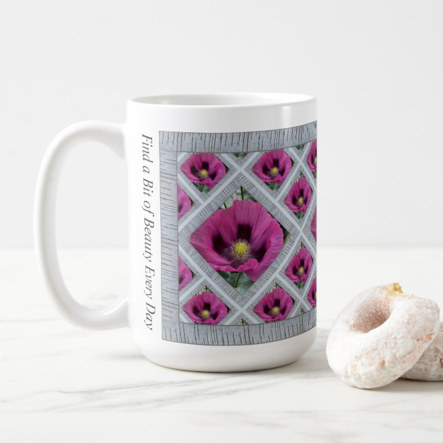 Taza De Café Mug de café inspirador con lapachos magenta (Con donut)