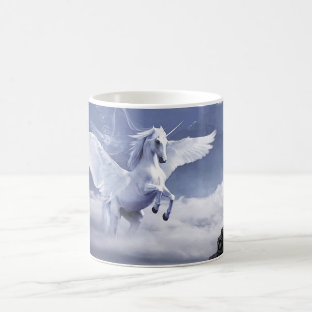 Taza De Café Mug de café místico pegasus blanco (Centro)
