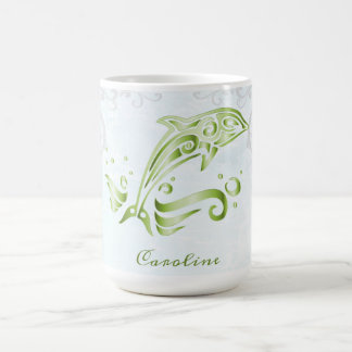 Taza De Café Mug de café personalizado de delfín verde