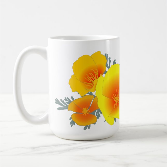 Taza De Café Mug de californiquis Poppy (sin texto) (Izquierda)
