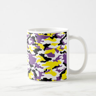 Taza De Café Mug de camo ultravioleta y amarillo dorado