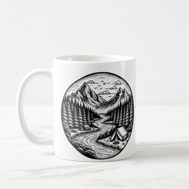 Taza De Café Mug De Camping, Mug De Esmalte Para Campers, Mug D (Izquierda)