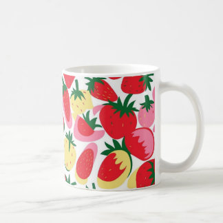 Taza De Café Mug de campos de fresa de vintage - rosa suave y r