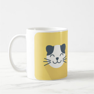 Taza De Café Mug. de cara de gato feliz