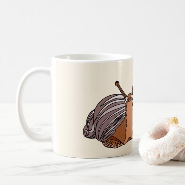 Taza De Café Mug de caracol - Personalizable (Con donut)