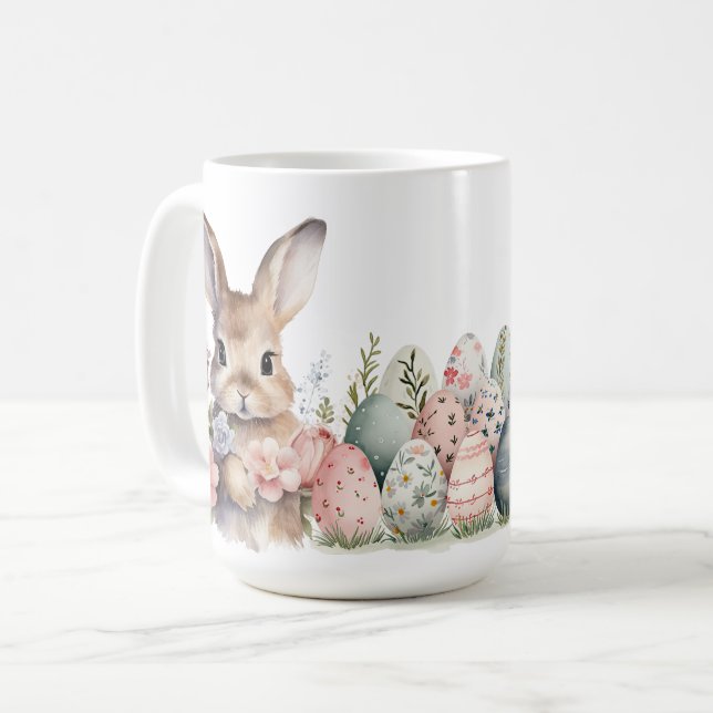 Taza De Café Mug de cerámica de conejo de Pascua (Anverso izquierdo)