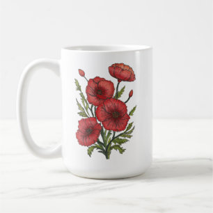 Taza De Café Mug de cerámica de pipetas rojas, (15 oz)