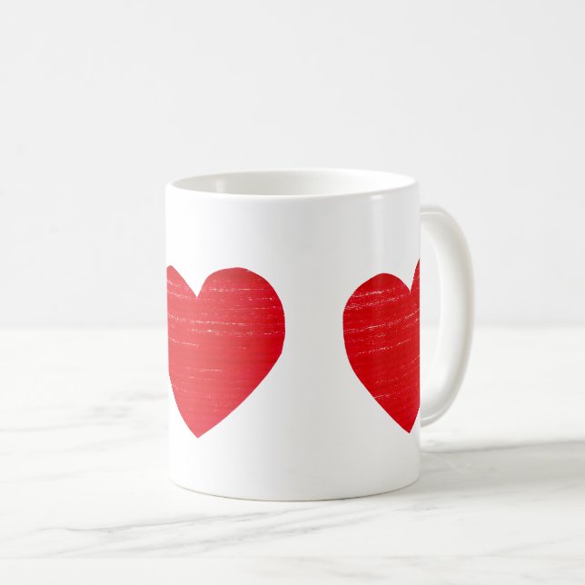 Taza De Café Mug de cerámica del corazón rojo (Anverso derecho)