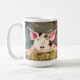 Taza De Café Mug de cerdo de invierno