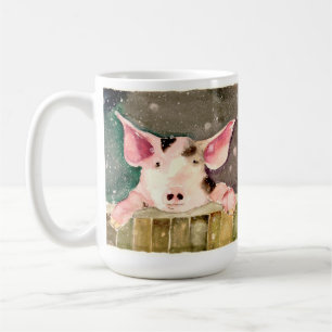 Taza De Café Mug de cerdo de invierno