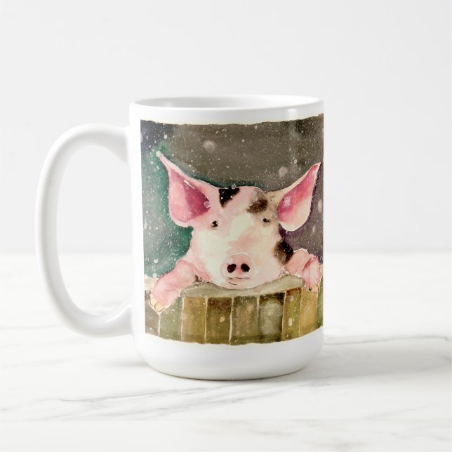 Taza De Café Mug de cerdo de invierno (Izquierda)