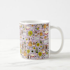Taza De Café Mug de cerdo guineana en rosa