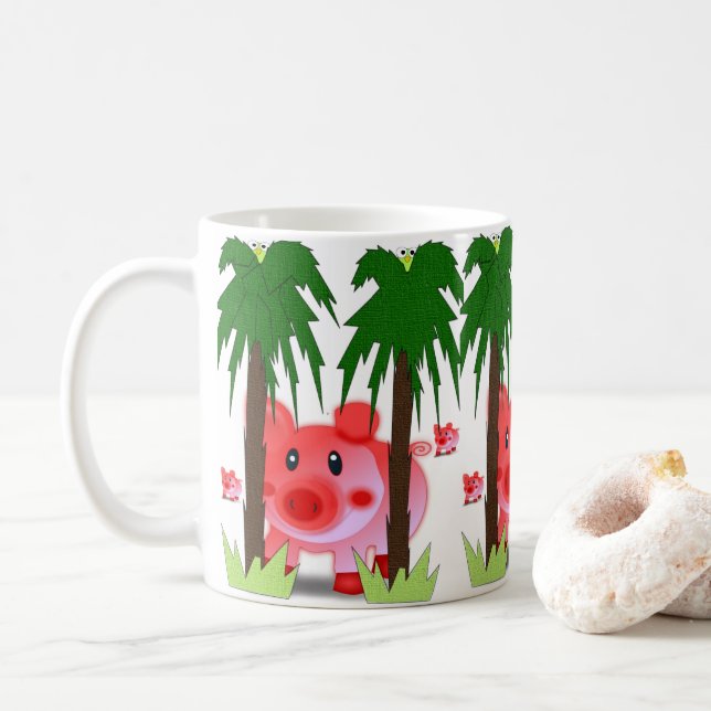 Taza De Café Mug de cerdo infantil (Con donut)