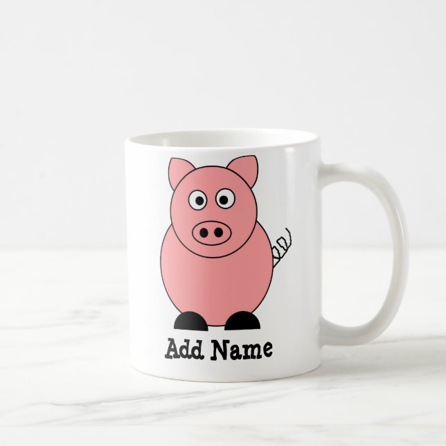 Taza De Café Mug. de cerdo personalizado (Derecha)