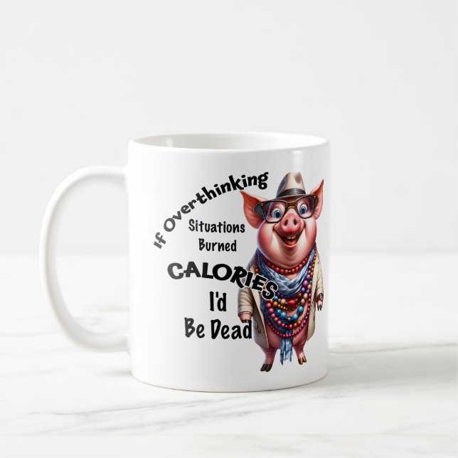 Taza De Café Mug de cerdo sobrepensada (Izquierda)