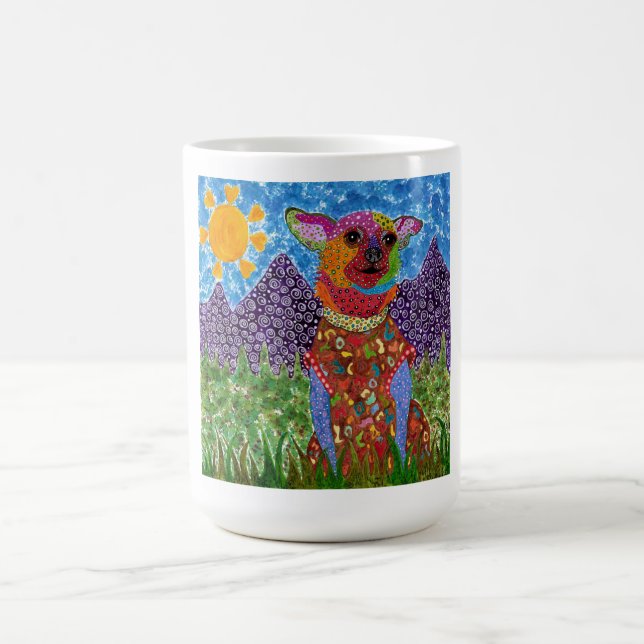 Taza De Café Mug de Chihuahua dulce y colorida (Centro)