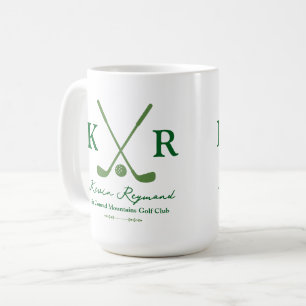 Taza De Café Mug de Clubes verdes cruzados para golfistas elega