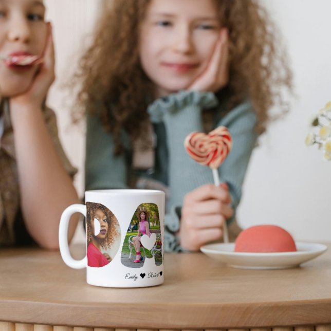 Taza De Café Mug de Collage de fotos de Dada - Regalo perfecto  (Dad Photo Collage Mug – Custom Father’s Day Gift)