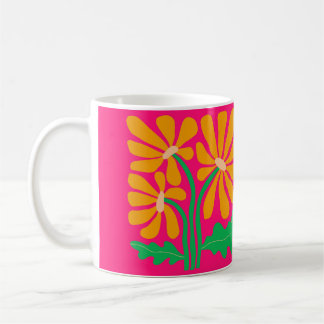 Taza De Café Mug de color de flor retro