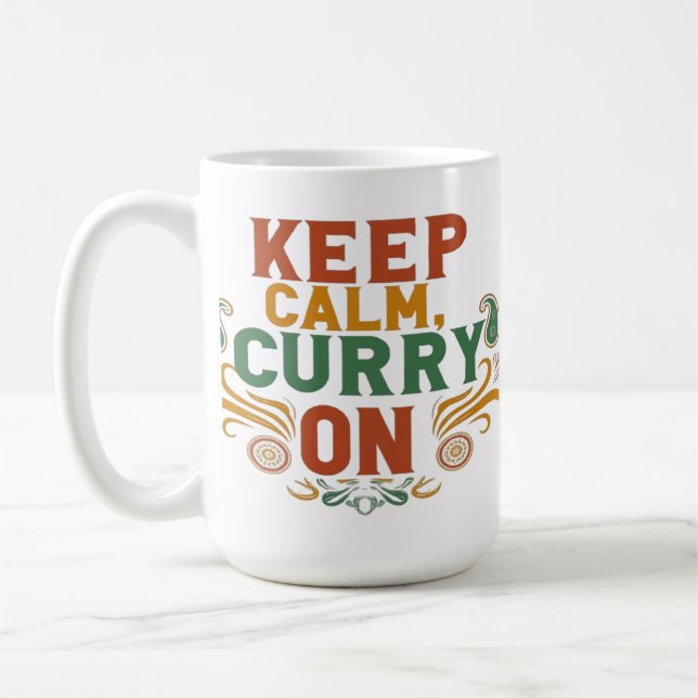 Taza De Café Mug De Comida Graciosa - Mantén La Calma Y Las Esp (Izquierda)