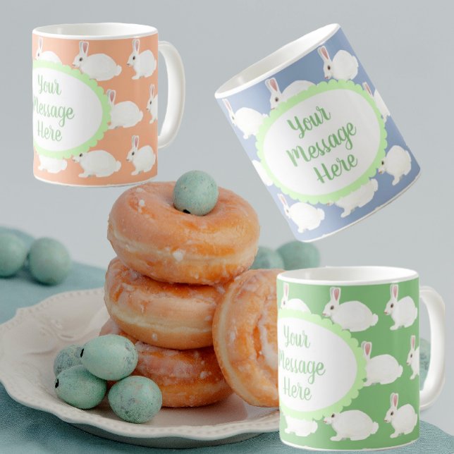 Taza De Café Mug de conejito blanco personalizado (Subido por el creador)