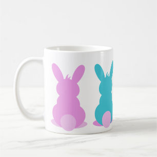 Taza De Café Mug de conejito fino en tonos pastel