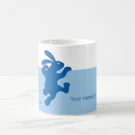 Taza De Café Mug. de conejo azul azul
