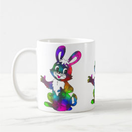 Taza De Café Mug de conejo feliz de Pascua colorida con chocola
