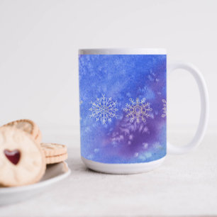 Taza De Café Mug de copo de nieve brillante en invierno