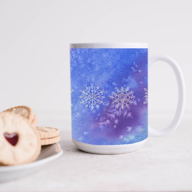 Taza De Café Mug de copo de nieve brillante en invierno (Subido por el creador)
