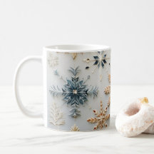Mug de copos de nieve minimalista