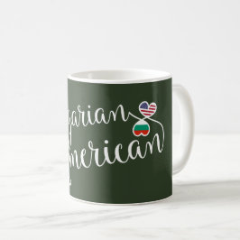 Taza De Café Mug de corazón entrelazado búlgaro-estadounidense