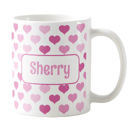 Taza De Café Mug de corazón rosado personalizado