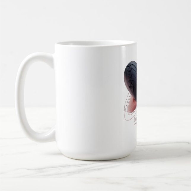 Taza De Café Mug de corazón rosado y negro (Izquierda)