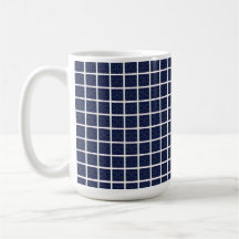 Mug. de cuadrados geométricos azules