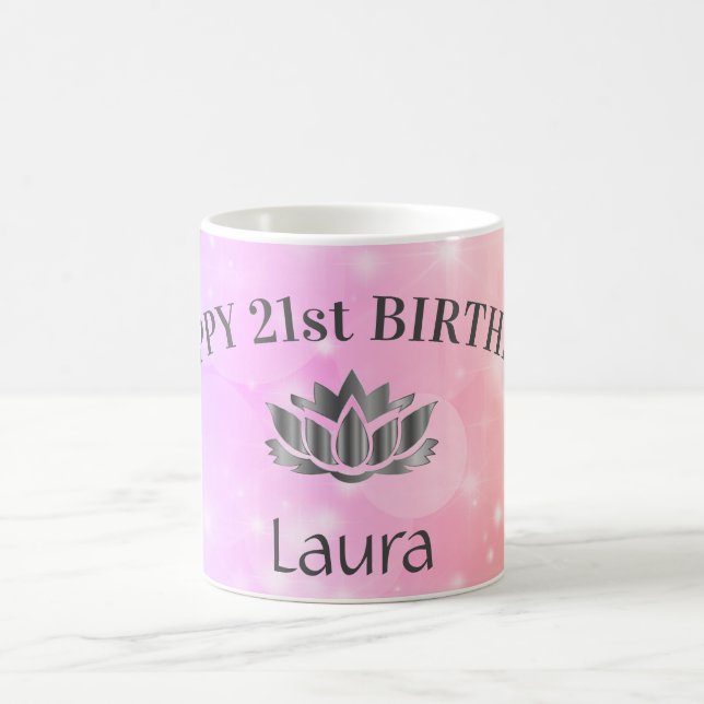Taza De Café Mug de cumpleaños número 21 personalizada (Centro)
