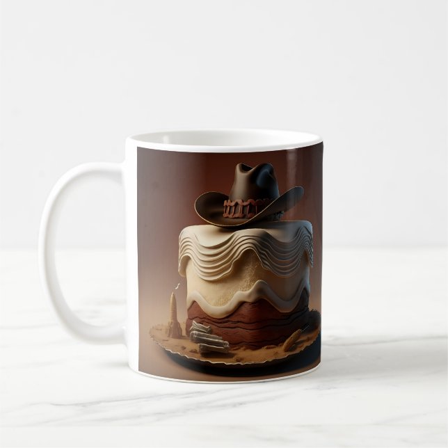 Taza De Café Mug de cumpleaños occidental de Cowboy - Pastel rú (Izquierda)