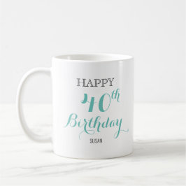 Taza De Café Mug de cumpleaños para dama con edad personalizada
