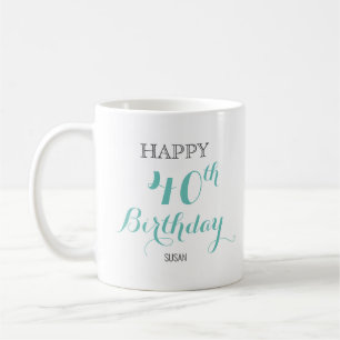 Taza De Café Mug de cumpleaños para dama con edad personalizada