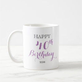 Taza De Café Mug de cumpleaños para dama con edad personalizada